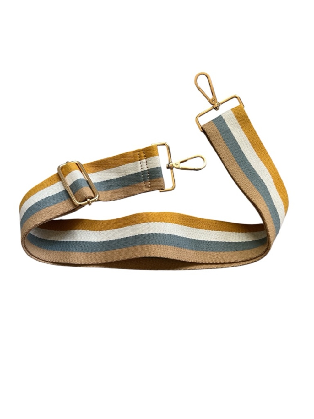 NWOT Adjustable Mustard Multi-Stripe Bag Strap
